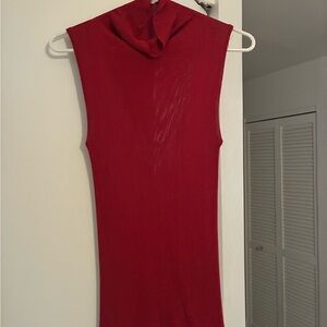 BCBG deep red mock Turtleneck Top